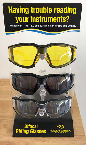 RIDING GLASSES WITH BIFOCAL LENSES